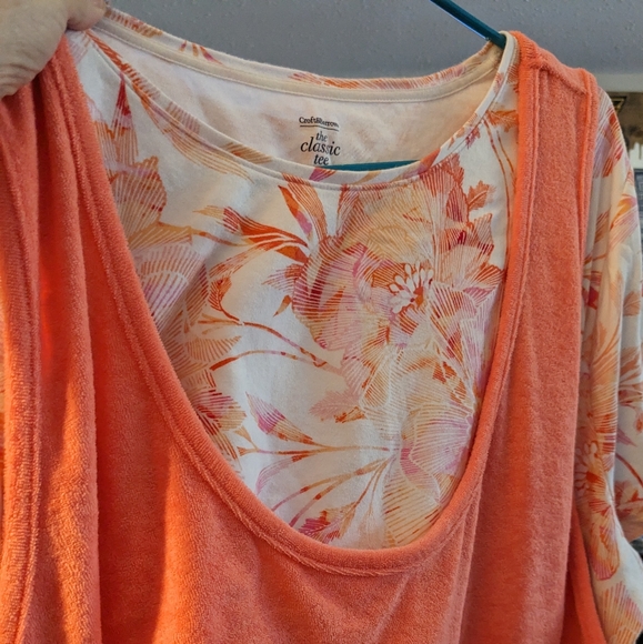T-shirt NWOT Croft & Barrow Classic Tee, high quality Orange & white in color - Picture 3 of 4